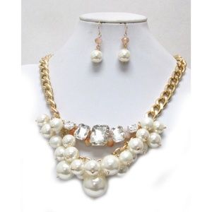 Multi Pearl & Stone Necklace Set